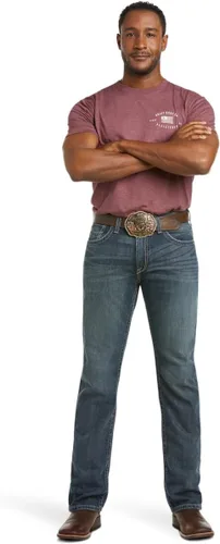 Vista 3 de ARIAT Jeans rectos para hombre M5 Straight Stretch Remming apilable pierna recta