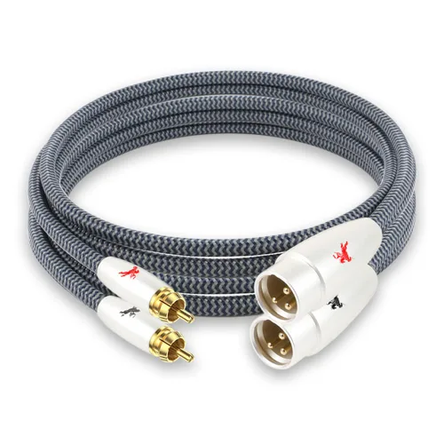Vista 8 de Cable XLR equilibrado, paquete de 2, macho a hembra, 3 pines, 2.4 pies/2.5 ft, chapado en oro de 24 quilates