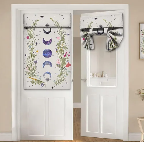 Vista 56 de Cortinas de puerta negras y rojas para ventanas de puerta, estampado de leopardo y cebra, cortinas de ventana para puerta de vidrio francesa