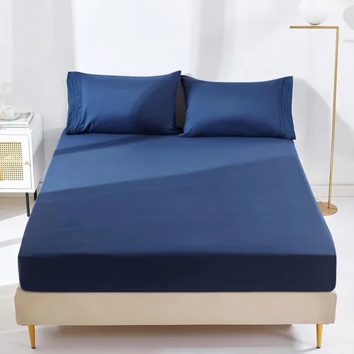 Vista 15 de YIYEA Sábana bajera ajustable floral con funda de almohada, sábana bajera de microfibra de doble cepillado de alta calidad, bolsillo profundo de 16