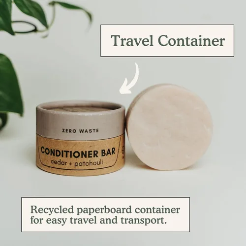 Vista 8 de Barra de acondicionador Cedro + pachulí Acondicionador ecológico con contenedor de viaje Acondicionador natural de calidad de salón, cero