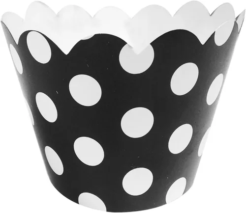 Vista 2 de AllyDrew Envolturas para cupcakes de lunares de tamaño estándar (juego de 20), color negro
