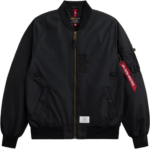 Vista 7 de Alpha Industries MA-1 Skymaster – Chamarra de aviador impermeable para hombre. Negro