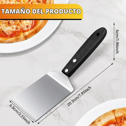Vista 4 de 20 espátulas de pizza pequeñas a granel para servir galletas de brownie, color negro