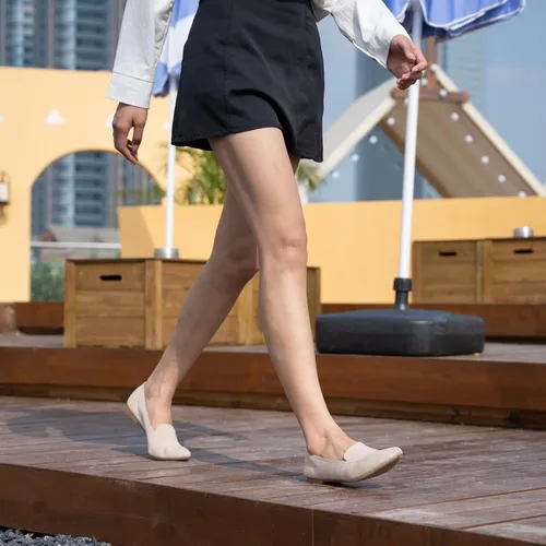 Vista 2 de Wryweir Zapatos de vestir de punto para mujer, zapatos de vestir para mujer, zapatos de ballet para mujer, zapatos clásicos suaves de cuña baja