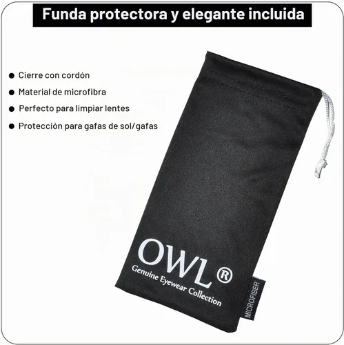 Vista 3 de OWL Los lentes transparentes de colores para niños protegen los ojos de los niños de UVB UVA Negro