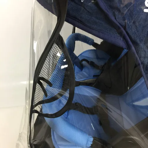 Vista 5 de Funda de lluvia para cochecito, cubierta de lluvia universal para cochecito de bebé, funda doble para lluvia y viento, accesorios de actividades al
