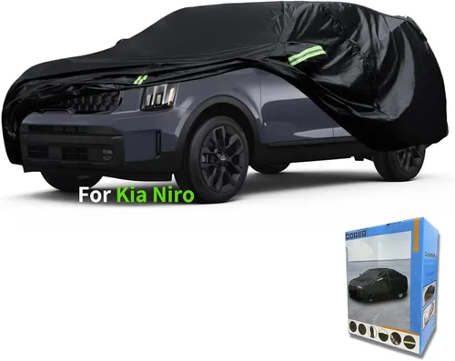 Vista 28 de Funda a medida para automóvil Kia, 7 capas de cubierta impermeable para automóvil, para todo tipo de clima, para exteriores, cubierta completa