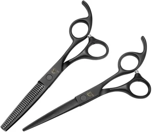 Vista 3 de Tijeras patentadas de alta calidad para cortar el cabello y tijeras de adelgazamiento – Kit profesional de tijeras de peluquería para mujeres