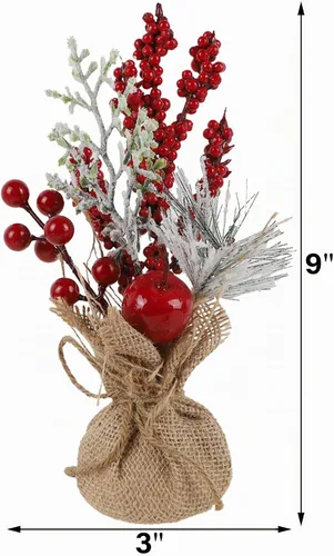 Vista 3 de winemana - 6 piezas de mini decoración de mesa de árbol de Navidad, centros de mesa navideños