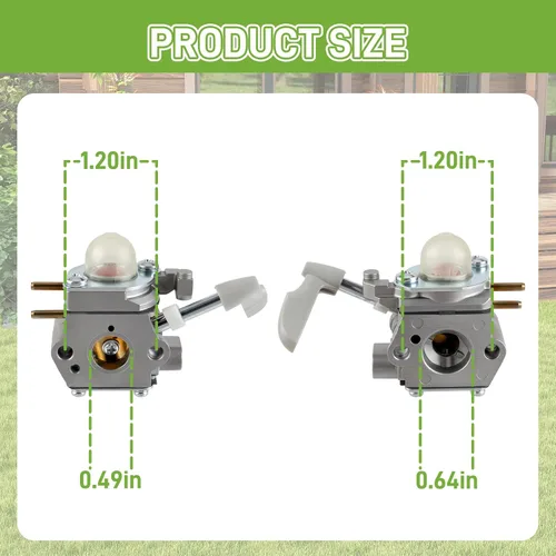 Vista 5 de 308054114 308054075 Kit de Carburador Compatible con Homelite 26B Soplador de Hojas UT09526 26cc con Herramienta de Ajuste de Piezas y Filtro de Aire