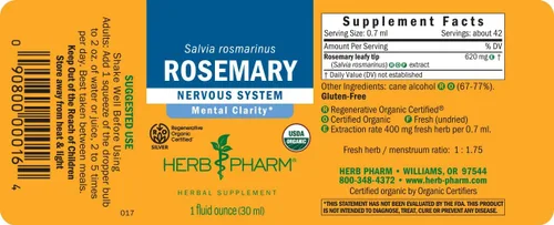 Vista 8 de Herb Pharm Extracto líquido de romero orgánico certificado, 1 onza líquida (el embalaje puede variar)