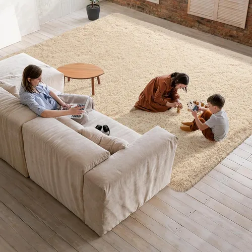 Vista 163 de Softlife Alfombra naranja para dormitorio, alfombra de felpa esponjosa para sala de estar para niñas, alfombra lanuda para niños, alfombra suave