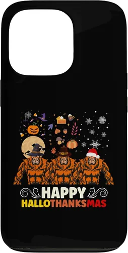 Vista 10 de iPhone 16 Halloween Thanksgiving Christmas Hallothanksmas Bigfoot Case