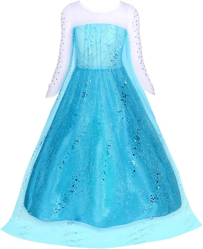 Vista 3 de Kantenia Girls Els Costume Princess Dress Up Clothes for Toddlers Birthday Party Halloween Cosplay Outfit with Accessories