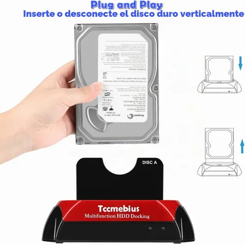 Vista 5 de TCC-S868-US - Estación de acoplamiento para disco duro USB 3.0 a 2.5 SATA IDE de 3.5 pulgadas, lector de ranuras duales, carcasa externa, para 2.5