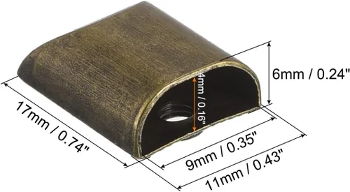 Vista 2 de uxcell 30 tapones de metal con cremallera, extremos rectangulares de repuesto con tornillo para manualidades, bolsa, equipaje, bronce oscuro