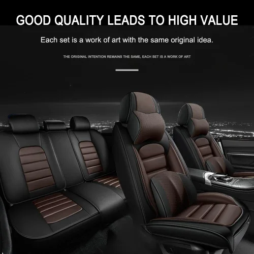Vista 2 de 5 fundas de asiento para Mazda2 2011-2023, fundas de asiento de automóvil de cuero, impermeables, suaves, cómodas fundas de asiento de automóvil