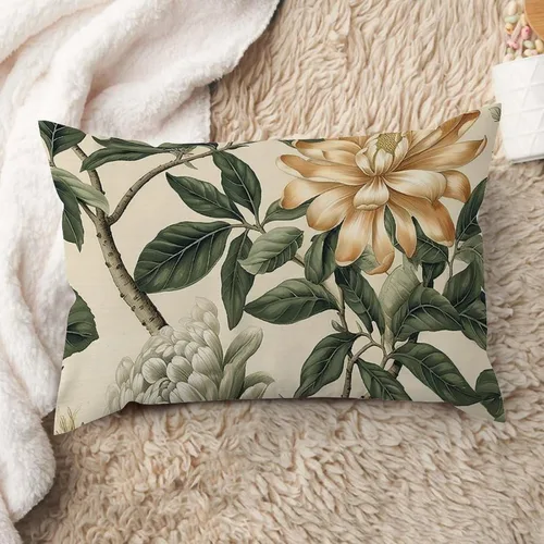 Vista 24 de ArogGeld Fundas de cojín de estilo chinoiserie, diseño de flores y pájaros, color rosa rubor, diseño de animales de pavo real, jardín asiático