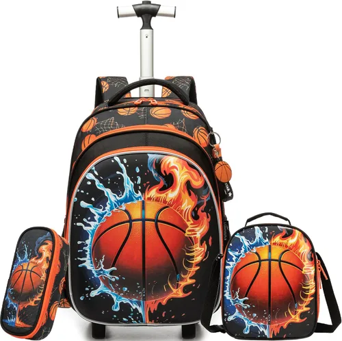 Vista 12 de Meetbelify Mochila con ruedas para niños, mochila con ruedas, equipaje para niños, 01 Azul, Computadora portátil