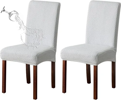 Vista 33 de Genina Fundas impermeables para sillas de comedor, cocina, fundas para sillas de comedor Parson (beige, 2 unidades)