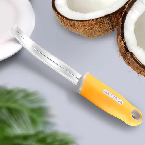 Vista 6 de Cuchillo removedor de carne de coco BAMI-LEE House, herramienta para coco, herramienta de extracción de carne de coco con mango de silicona
