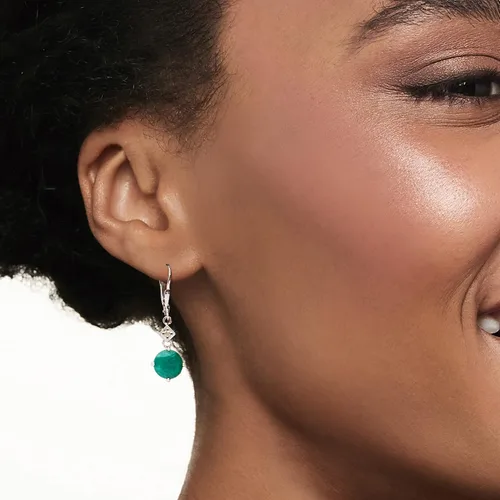 Vista 2 de Ross-Simons Precious Gemstone Drop Earrings with Diamond Accents in Sterling Silver