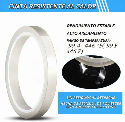 Vista 3 de Zonon Cinta térmica transparente de 108 pies para sublimación y transferencia de calor, resistente a altas temperaturas, ideal para placas