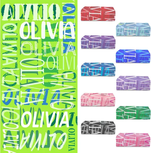 Vista 14 de Toallas de playa personalizadas con nombre para niños y adultos, toallas de viaje personalizadas de microfibra para baño y piscina