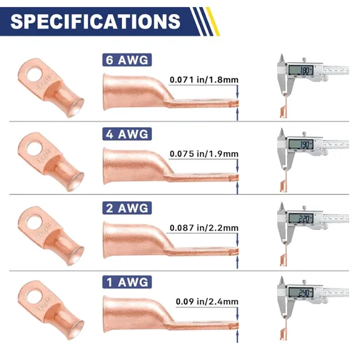 Vista 6 de haisstronica Kit de terminales de cable de batería y termorretráctil AWG 6