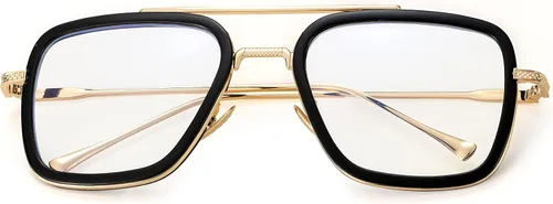 Vista 3 de Onrtry Tony Stark - Lentes de bloqueo de luz azul para hombres y mujeres, montura de metal retro, lentes de Iron Man Spider-Man