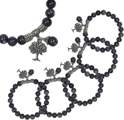 Vista 3 de EDEN'S CALL Pulsera de cuentas de cristal de 0.315 in con dije de árbol de la vida para mujeres y hombres