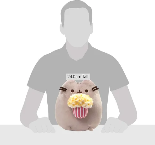 Vista 2 de GUND Pusheen Snackables - Peluche de gato con forma de palomitas de maíz, gris, 9.5 pulgadas