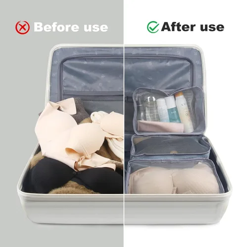 Vista 3 de 12 cubos de equipaje organizadores de equipaje pequeños de malla para ropa interior, bolsas plegables para ropa interior, bolsas de lavandería