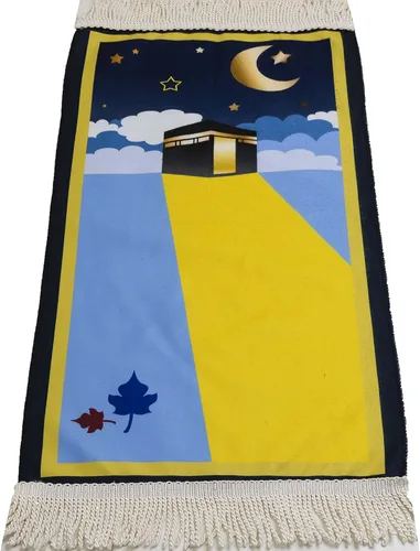 Vista 4 de Modefa Alfombra de oración islámica turca, alfombra delgada de oración para niños y niñas, tapete de oración musulmana tamaño pequeño para niños