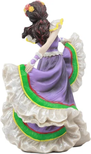 Vista 3 de Ebros Gift Dia De Los Muertos Día de los Muertos Vestido Púrpura Tradicional Estatua De Bailarín Calavera De Azúcar Vivas Calacas Celebración Osario