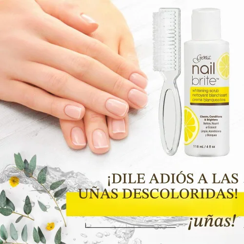Vista 6 de Gena Nail Brite - Exfoliante blanqueador con cepillo, limpia condiciones e ilumina las uñas, 4 onzas