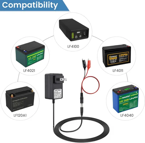 Vista 6 de Cargador de batería LiFePO4 de 14.6V 2A para paquete de fosfato de hierro