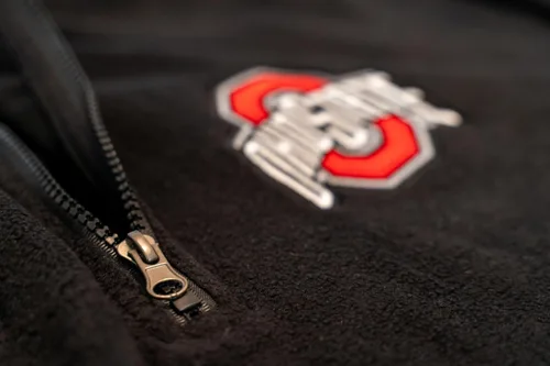 Vista 7 de JH DESIGN Sudadera con Cremallera de un Cuarto de Forro Polar de Manga Larga para Hombre Ohio State Buckeyes Negro