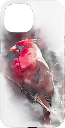 Vista 6 de Beautiful Watercolor Red Cardinal Bird Watching Animal Gift Case for iPhone 17
