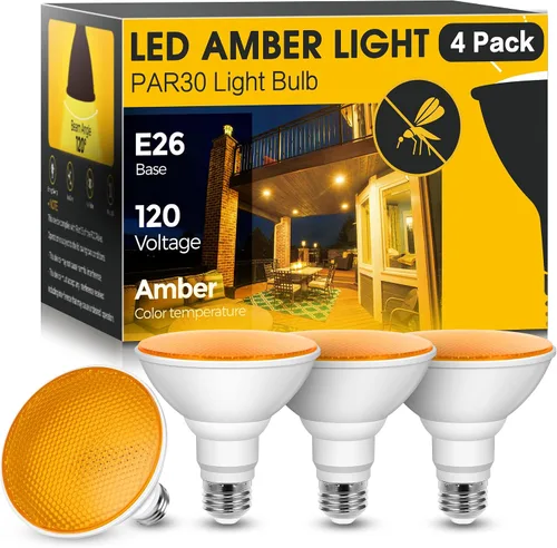 Vista 10 de JandCase Luces LED Anti-Insectos para Exteriores, Bombillas de Luz Anti-Insectos Amarillas de 12W para Exteriores, Equivalente a 100 Vatios