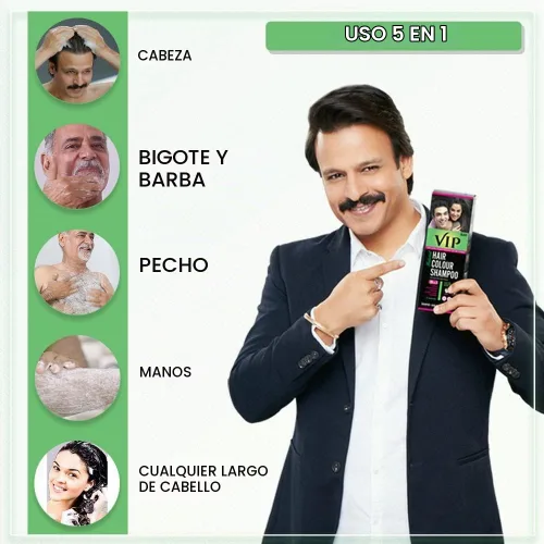 Vista 2 de VIP 5 en 1 Color de cabello Base de champú Color de cabello 6.1 fl oz Color de cabello negro