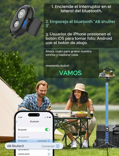 Vista 5 de Palo de selfie de 118 pulgadas y 9.8 pies de largo para iPhone, Android, poste súper largo extendido, palo de selfie con trípode y control remoto