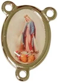 Vista 3 de Nuestra dama de medallas milagrosas Nuestra Senora de Medallas La Milagrosa negro cuarzo cristal facetado rondelle 0.315in cuentas rosario