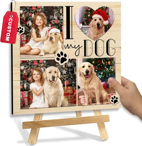 Vista 10 de Marco de fotos personalizado con soporte, impresión de imagen personalizada, regalos de fotos personalizados para decoración del hogar, exhibición