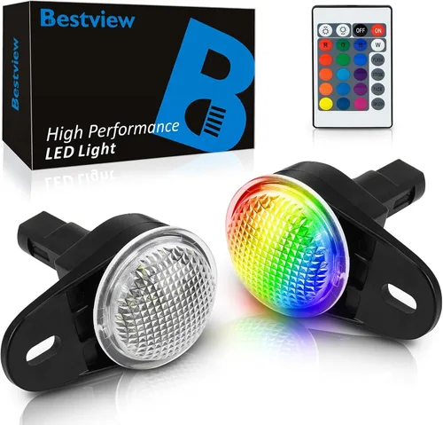 Vista 8 de Luces LED de cortesía interiores Bestview para alféizar de Dodge Durango Ram 1500 2500 3500 Classic Nitro Jeep Wrangler Commander Grand Cherokee