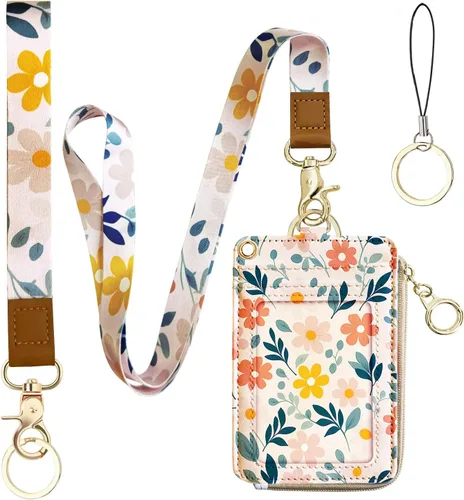 Vista 10 de bolimoss Soporte para credencial de sol y luna y cartera con cordón, cordones removibles para maestras, cartera para mujeres con correa para la Sol