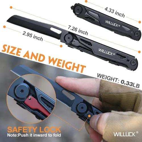 Vista 3 de Cuchillo multiherramienta de bolsillo - Regalos de Navidad para hombres, herramienta múltiple, cuchillos EDC - Cuchillo de bolsillo para hombres