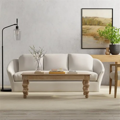 Vista 2 de Casartis Living James - Mesa de centro de madera maciza de mango de 18 pulgadas, color natural