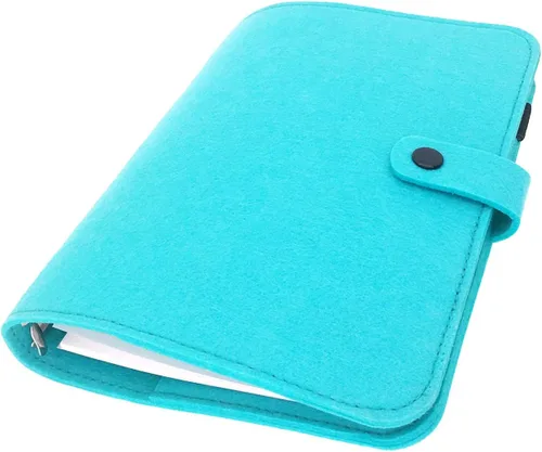 Vista 11 de Carpeta de fieltro A5 con páginas y juego de bolsillos para carpeta, color menta aguamarina